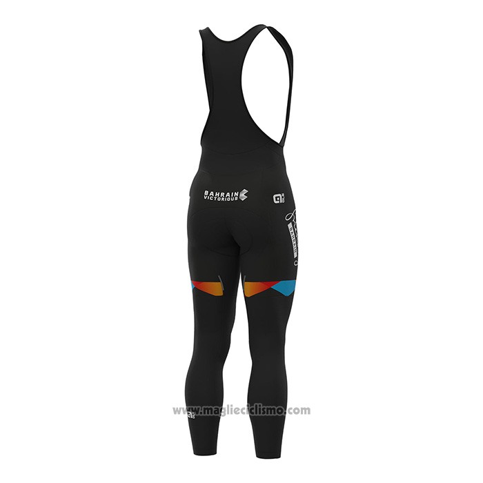 2022 Abbigliamento Ciclismo Bahrain Victorious Rosso Manica Lunga e Salopette